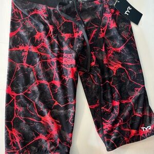 TYR Dynamic Red and Black Swim Jammers